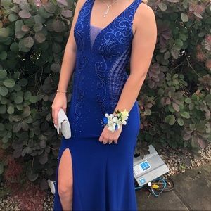 Beautiful blue Camille La Vie prom dress